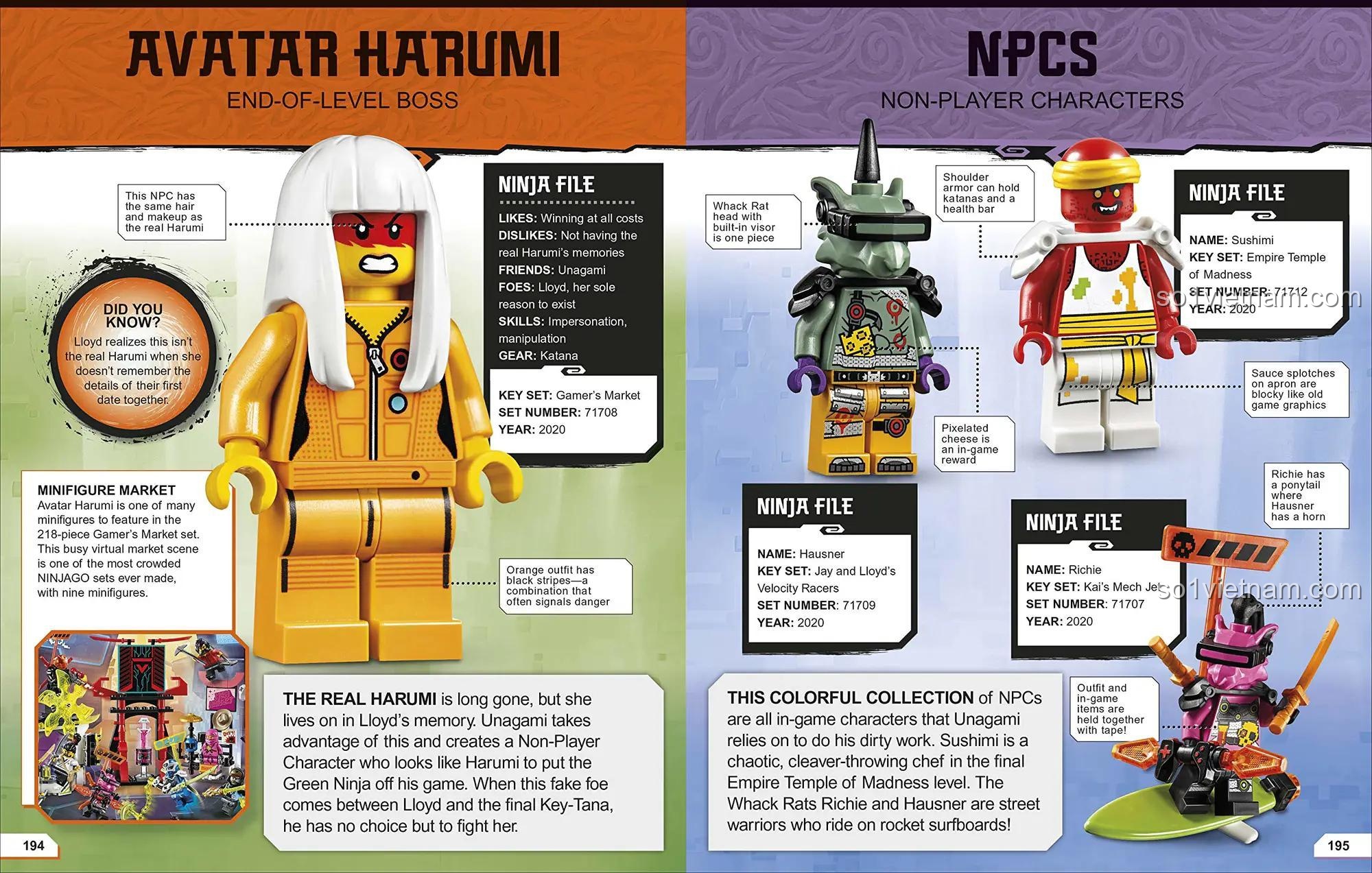 Sách LEGO NINJAGO ISBN9780744027266 giới thiệu Avatar Harumi và các NPC, kèm minifigure Future Nya độc quyền, chất lượng cao, giá tốt.