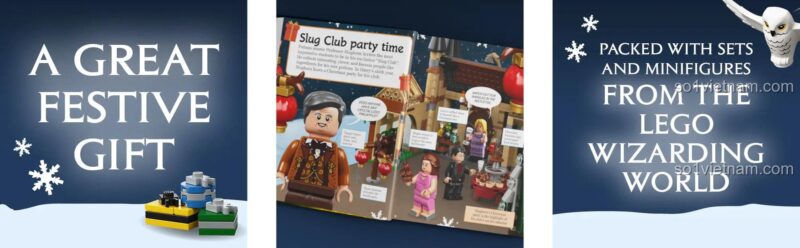 Sách DK ISBN9780744028638, sách Minifigure Harry Potter™ với nội dung về mùa của sự cho đi, bữa tiệc Slug Club, cho bé 6 tuổi, giá tốt.