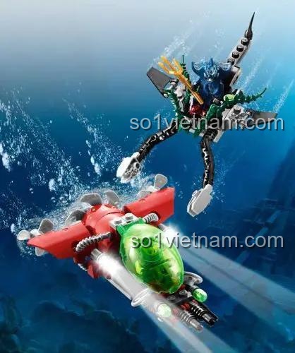đồ chơi lắp ráp Dorling Kindersley ISBN9780756668532 LEGO® Atlantis: Brickmaster, Manta Warrior và tàu ngầm chiến đấu dưới nước, giá hời cho bé trai 6 tuổi