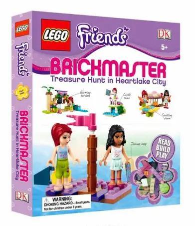 Bộ đồ chơi LEGO Friends Brickmaster DK ISBN9780756692544 Săn tìm kho báu Heartlake City, hộp sản phẩm màu tím, có 2 minifigures, phù hợp bé gái 5 tuổi, giá tốt.