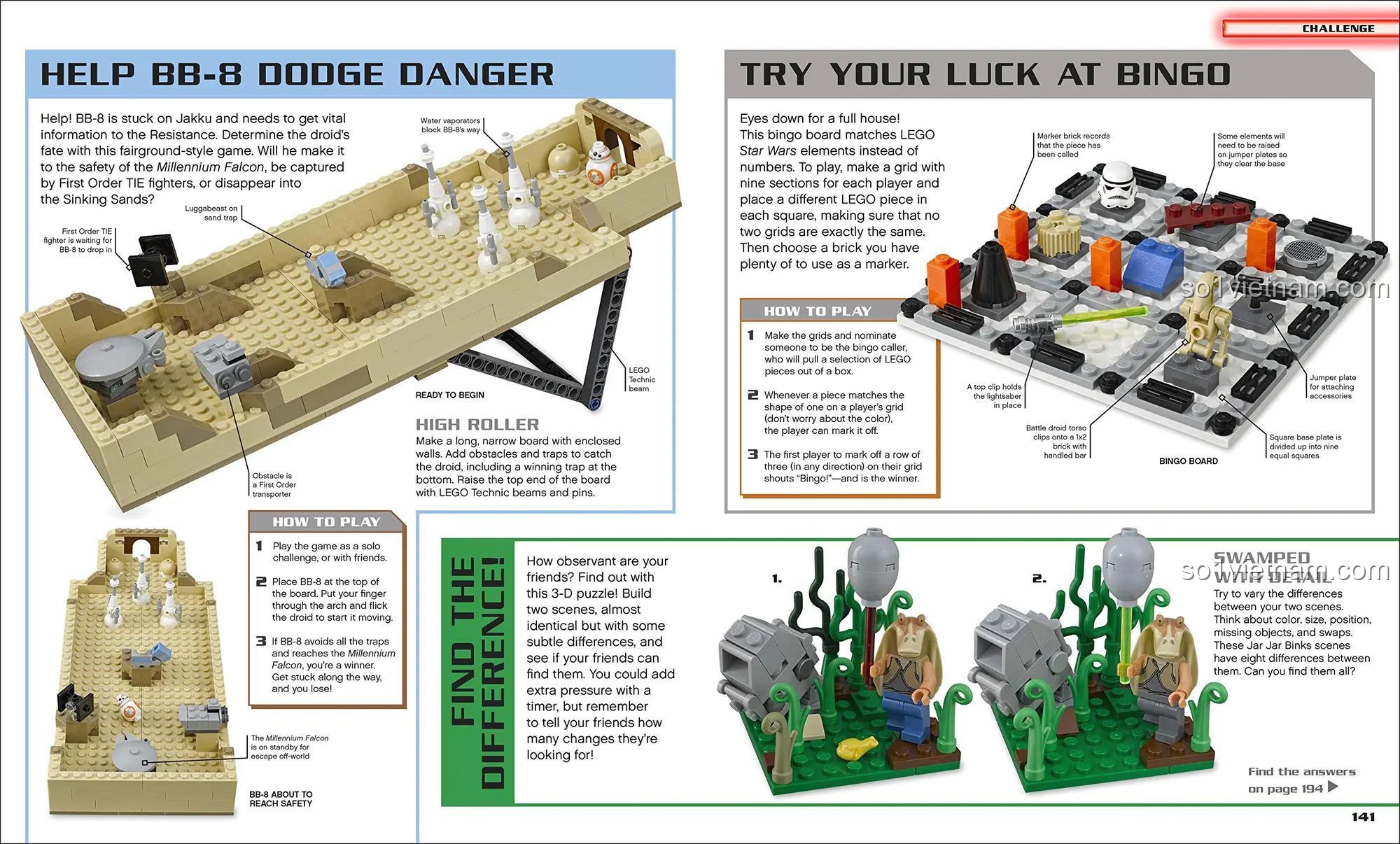 Bộ đồ chơi Sách Star Wars, các hoạt động giải đố BB-8 và trò chơi Bingo, rèn luyện tư duy logic cho trẻ 6 tuổi.