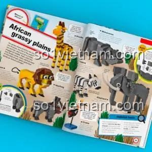 Trang sách LEGO Animal Atlas DK về động vật đồng cỏ châu Phi, bộ lắp ghép DK ISBN9781465470133, đồ chơi giáo dục cho bé trai bé gái 6 tuổi, giá tiết kiệm.