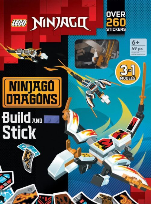 Sách lắp ráp Rồng NINJAGO DK ISBN9781728257907, bộ đồ chơi sáng tạo cho bé trai 6 tuổi, kèm hơn 260 sticker, giá tốt.