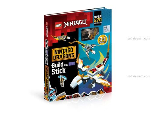 Bộ lắp ghép Rồng NINJAGO DK ISBN9781728257907, sách đồ chơi phát triển trí tuệ cho bé trai, lắp được 3 kiểu mô hình, giá rẻ.