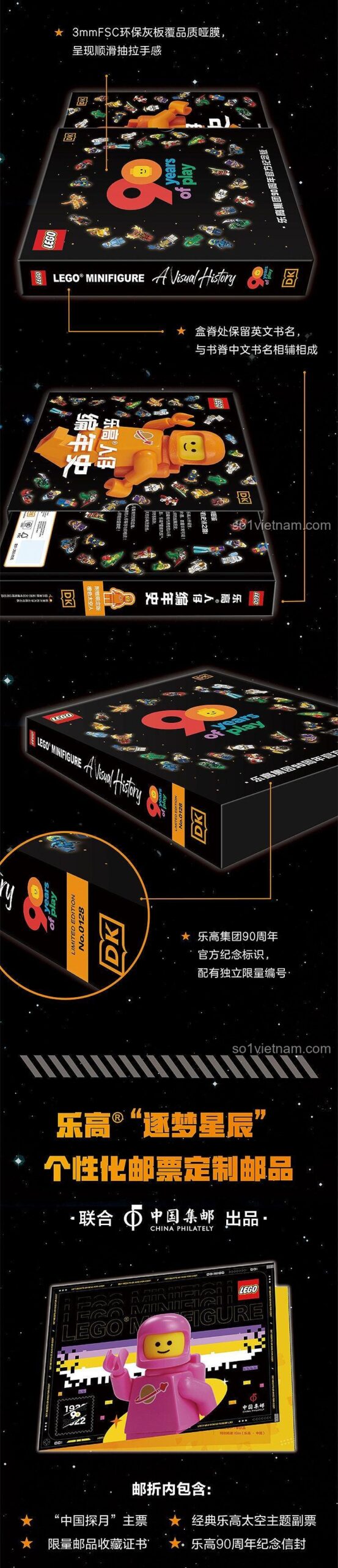 Sách Biên niên sử Minifigure DK ISBN9787304114282 Biên Niên Sử LEGO Minifigure: Lịch Sử Trực Quan, kèm minifigure độc quyền, cho bé 6 tuổi, đáng tiền.