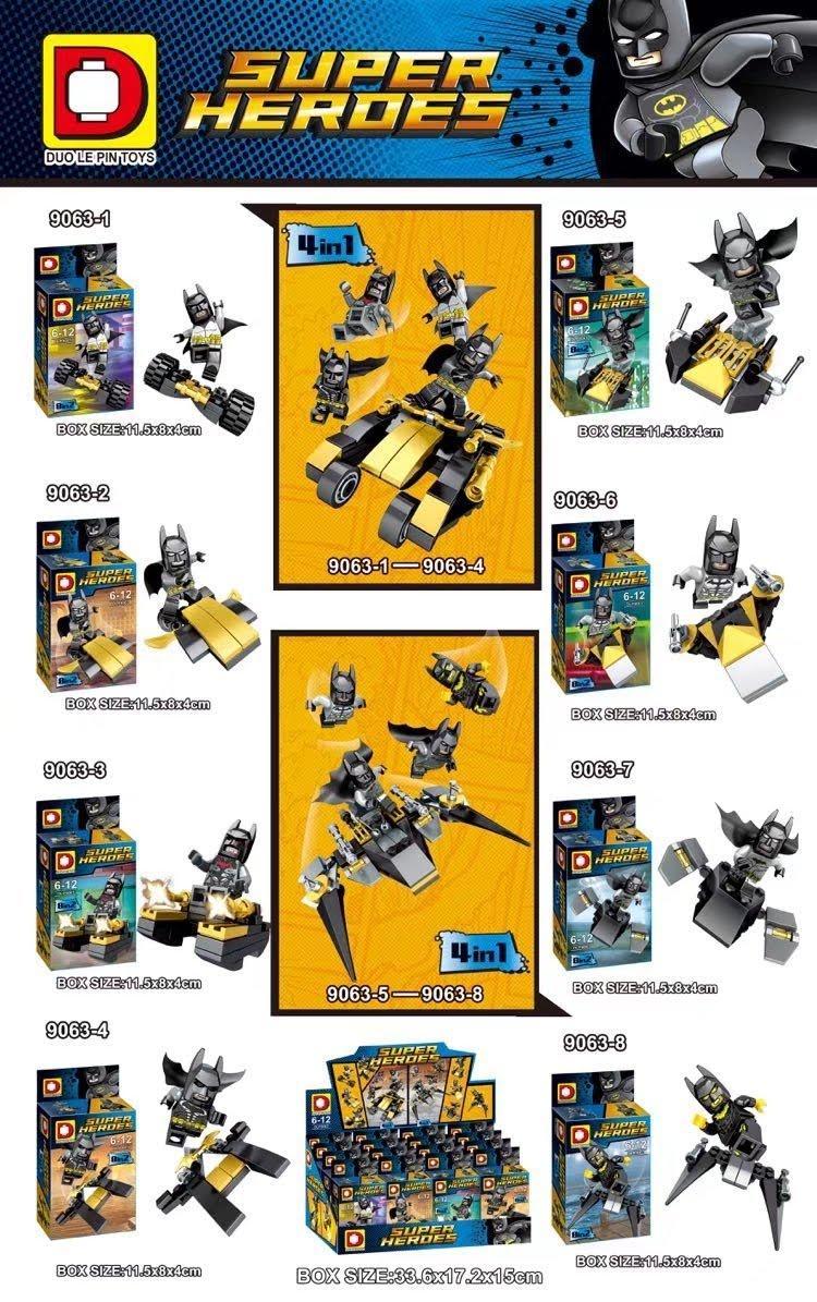 Bộ lắp ghép Batman DLP 9063 8 mô hình siêu anh hùng cho bé trai 6 tuổi giá tốt
