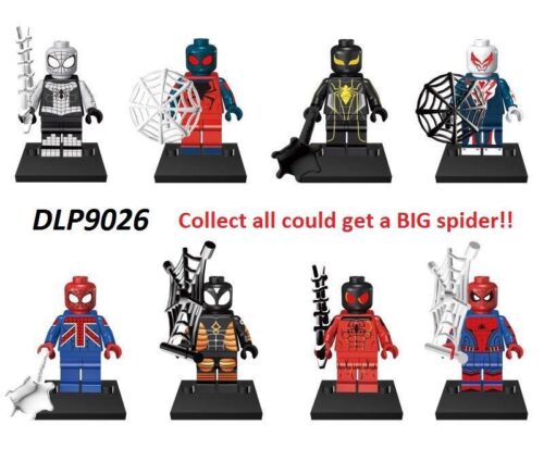 Bộ đồ chơi Người Nhện DLP9026 gồm 8 minifigure siêu anh hùng, tương thích LEGO®, giúp bé trai 6 tuổi phát triển tư duy sáng tạo với giá tốt.