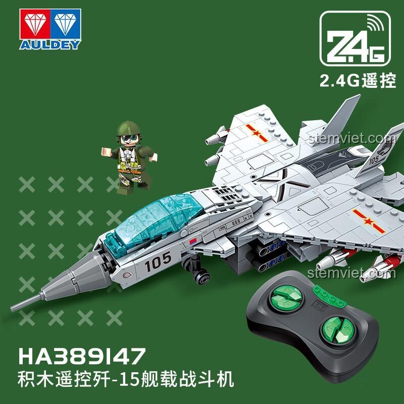 Đồ chơi điều khiển từ xa AULDEY HA389147 tiêm kích hạm J-15, bộ lắp ráp chất lượng cao cho bé 8 tuổi.