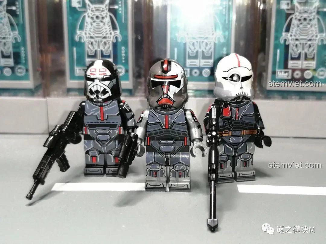 Các loại vũ khí đi kèm bộ đồ chơi XINH X0307 Minifigure Star Wars, đa dạng và phong phú.