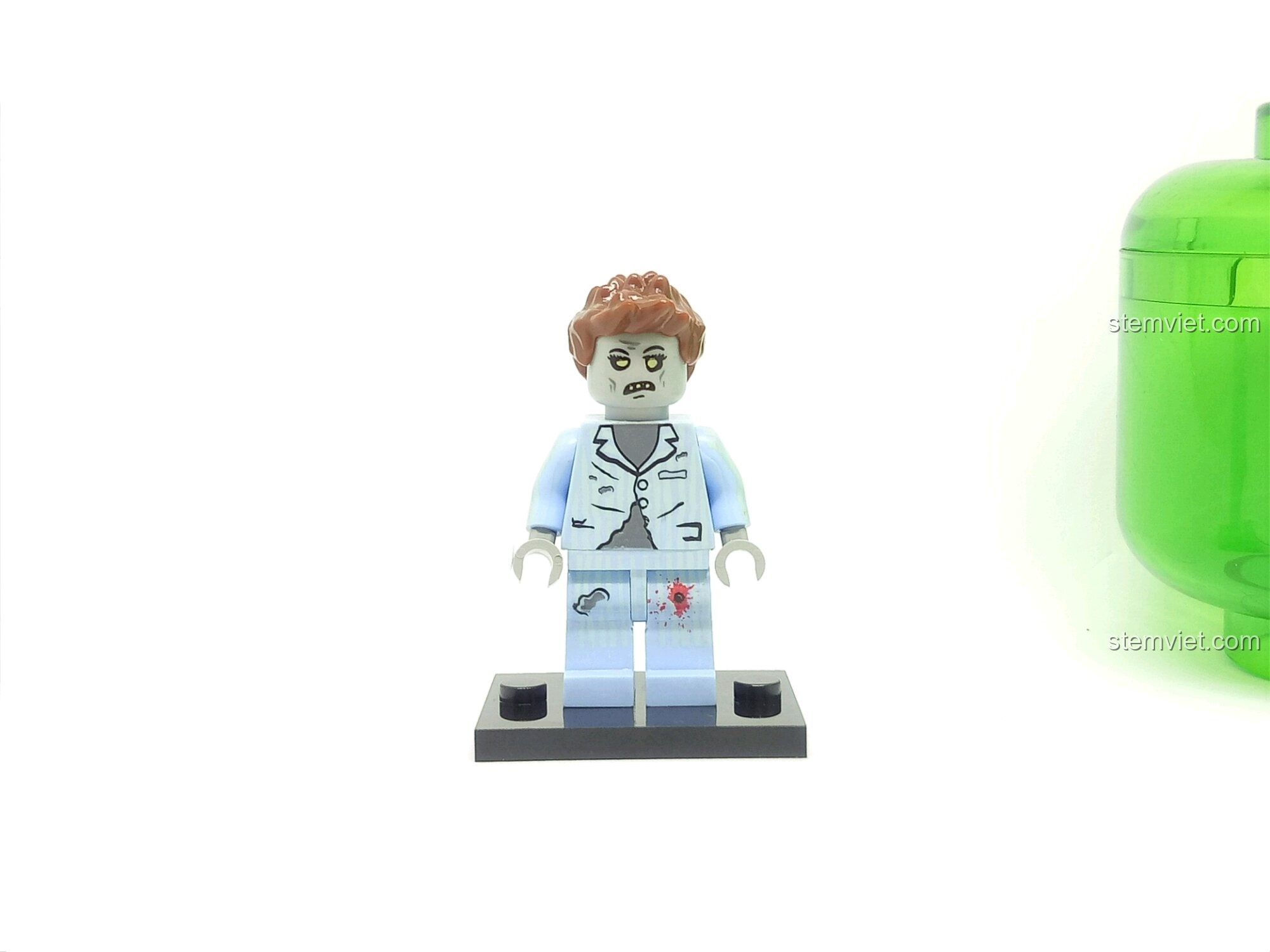 Minifigure Zombie đồ ngủ từ bộ Degao 601 Thế giới Zombie. Đồ chơi lắp ráp nhân vật độc đáo.
