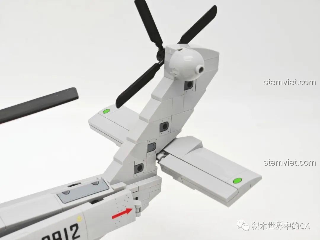 Tính năng gập đuôi của đồ chơi xây dựng Mô hình trực thăng Z-20 cho trẻ 6 tuổi, mô phỏng trực thăng hải quân.