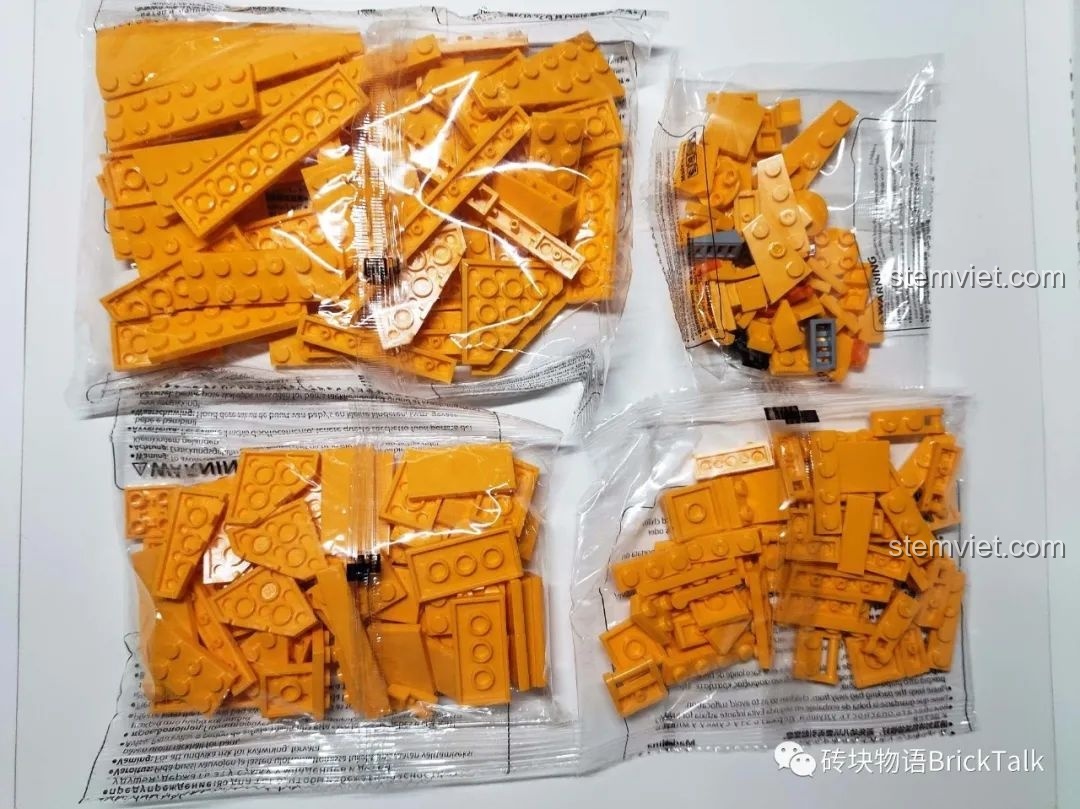 Chi tiết các túi mảnh ghép lớn của bộ lắp ráp Máy bay chiến đấu J-15 CAYI 2266.