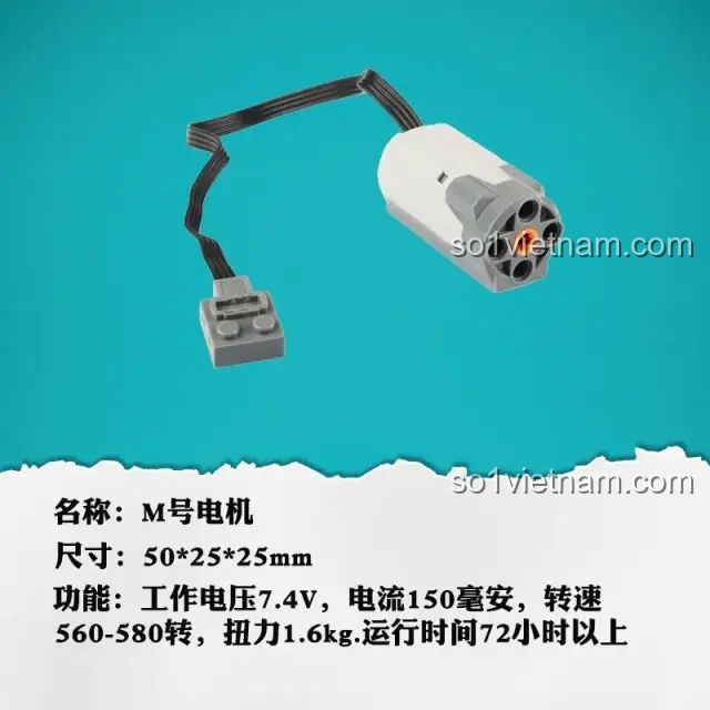 Hình ảnh một động cơ M-Motor tiêu chuẩn để so sánh với động cơ mới của bộ Sluban M38-B0851.