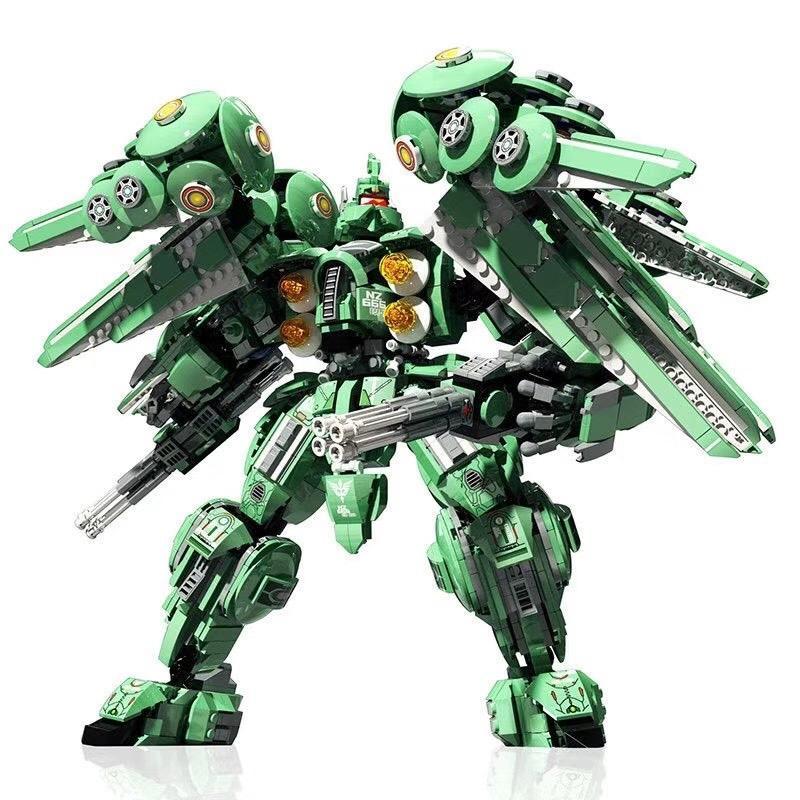 Mô hình lắp ráp Double Elephant 9027 NZ-666 Kshatriya màu xanh lá, robot khổng lồ 2091 chi tiết, đồ chơi mô hình cho bé trai 6 tuổi, chất lượng cao.