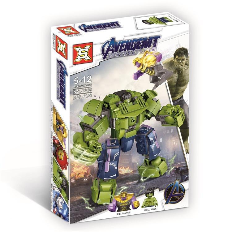 Bộ lắp ráp Hulk Double Elephant SX 4010 mô hình Người Khổng Lồ Xanh Hulk đại chiến Thanos 288 mảnh ghép cho bé trai 5 tuổi giá tốt.