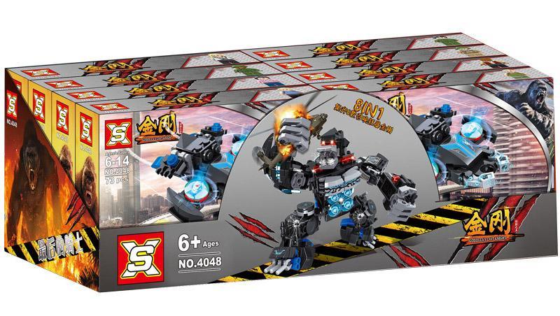 Hộp đồ chơi lắp ráp Robot King Kong Hợp Thể 8 trong 1 Double Elephant SX 4048, gồm 636 mảnh, quà tặng giá rẻ cho bé trai 6 tuổi.
