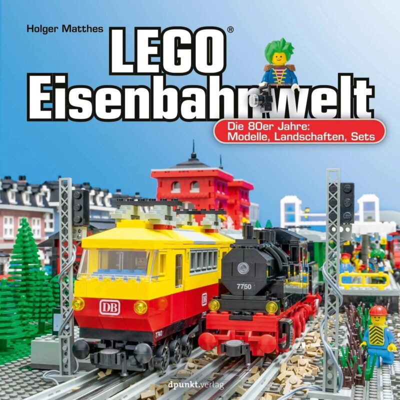 Sách về tàu hỏa LEGO® dpunkt.verlag ISBN9783864909511, tái hiện các mô hình, phong cảnh và bộ xếp hình từ thập niên 80, dành cho bố bé trai 12 tuổi yêu thích LEGO®, giá tốt.