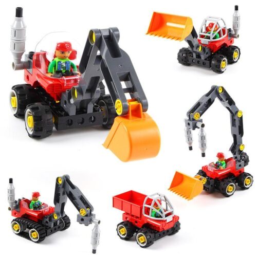 Bộ lắp ráp Xe Công Trình Đa Năng Dubie 434 cho bé trai 1 tuổi, đồ chơi lắp ghép Máy Xúc giúp phát triển tư duy, chất lượng cao, giá tốt.