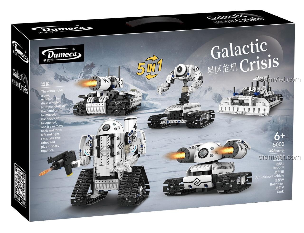 Bộ đồ chơi Robot Điều Khiển Từ Xa Dumeca 5002 và các phụ kiện đi kèm: remote 2.4G, cáp sạc USB, dụng cụ tháo lắp, cho bé trai 6 tuổi