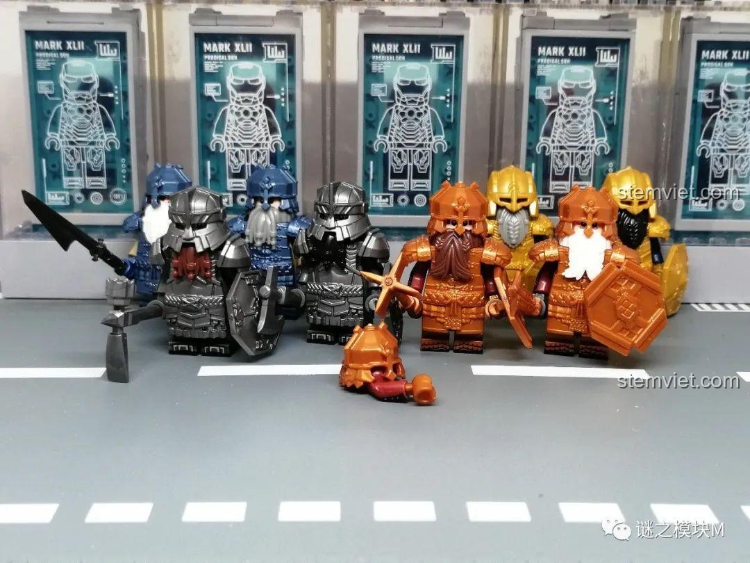 Cận cảnh khuôn mặt Dwarf Warrior bạc