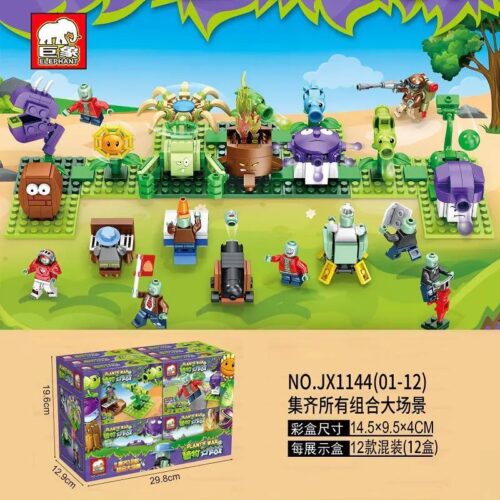 Bộ đồ chơi Plants vs. Zombies Elephant JX1144 giá tốt cho bé trai 5 tuổi, mô hình lắp ghép chất lượng cao, phát triển tư duy sáng tạo.