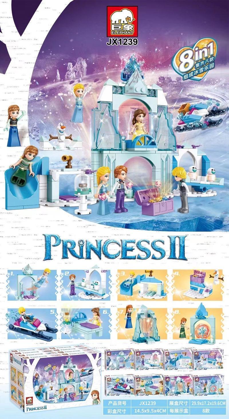 Bộ lắp ghép Lâu Đài Băng Giá Công Chúa Elephant JX1239, đồ chơi mô hình Frozen cho bé gái 6 tuổi, giá tốt, chất lượng cao, tương thích LEGO®.