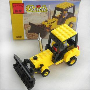 Bộ đồ chơi lắp ráp Enlighten 0384 Xe Ủi Đất Công Trình giá tốt cho bé trai 6 tuổi, chất lượng cao, có hộp sản phẩm.
