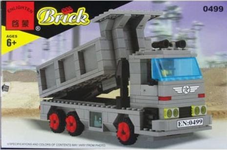 Bộ đồ chơi Enlighten 0499 Xe Tải Ben Hạng Nặng chất lượng cao, giá rẻ cho bé trai 6 tuổi, thùng xe nâng hạ độc đáo.