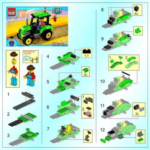 Sách Hướng Dẫn Lắp Ráp Máy Kéo Nông Trại Enlighten 1102 Xe Nông Nghiệp