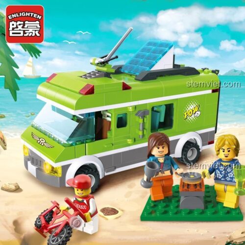 Xe cắm trại Enlighten 1120 Happy Trip với các minifigure