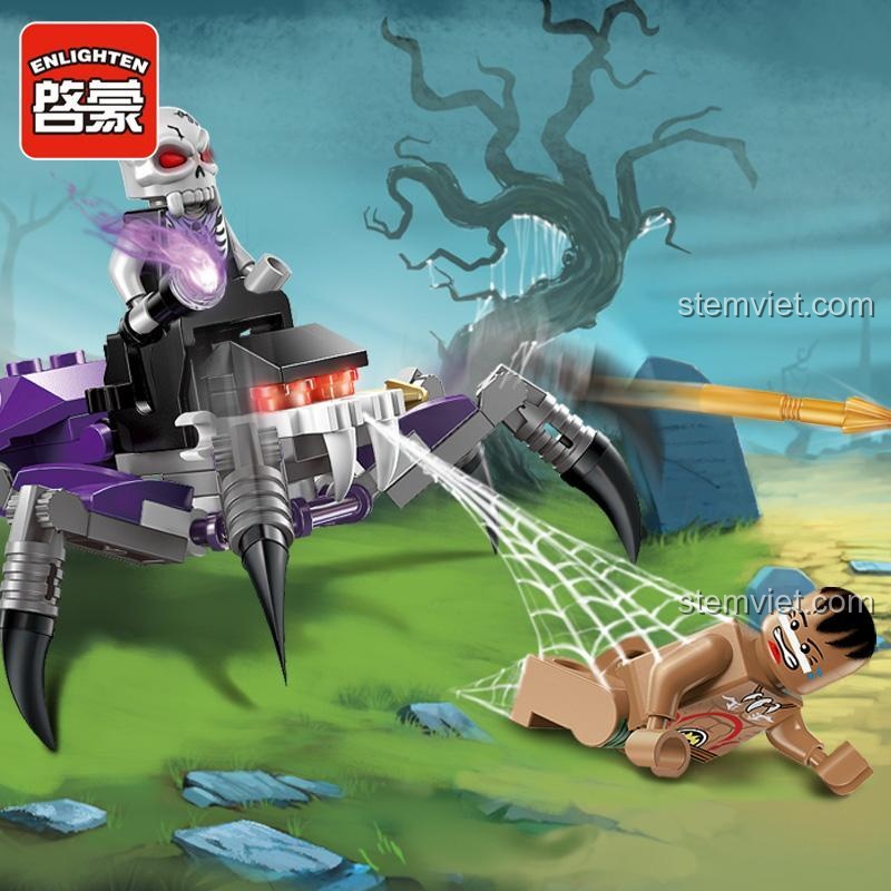 Bộ xếp hình 1301 Nhện Độc Hải Tặc giăng tơ, đồ chơi mô hình quái vật cho bé trai 6 tuổi.
