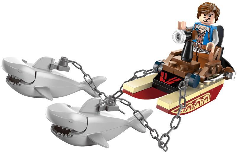 Bộ đồ chơi Đội Đặc Nhiệm Cá Mập Enlighten 1302 với thuyền trưởng cướp biển và hai cá mập kéo, phù hợp cho bé trai 6 tuổi, mang đến trải nghiệm phiêu lưu biển cả giá tốt.