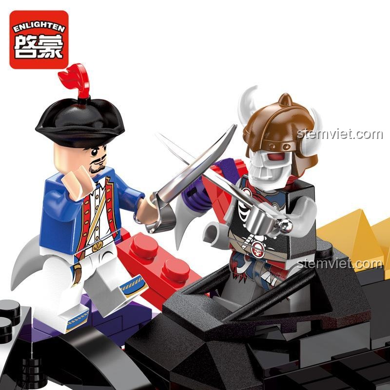 Minifigure Hải Tặc trên Bọ Cạp Khổng Lồ Enlighten 1303, đồ chơi lắp ráp Hải Tặc Huyền Thoại QMAN, đồ chơi mô hình Quái Vật Biển Khổng Lồ Keeppley, bộ xếp hình Bọ Cạp Hải Tặc giá trị cao.