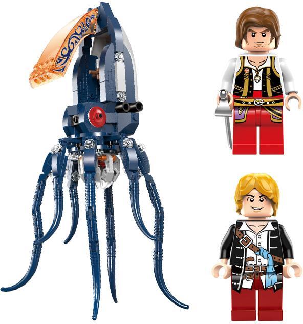 Bộ đồ chơi Bạch Tuộc Máy Enlighten 1305 Hải Tặc Huyền Thoại với 2 minifigures, xúc tu linh hoạt, giá rẻ, phù hợp bé trai 6 tuổi rèn luyện tư duy sáng tạo.