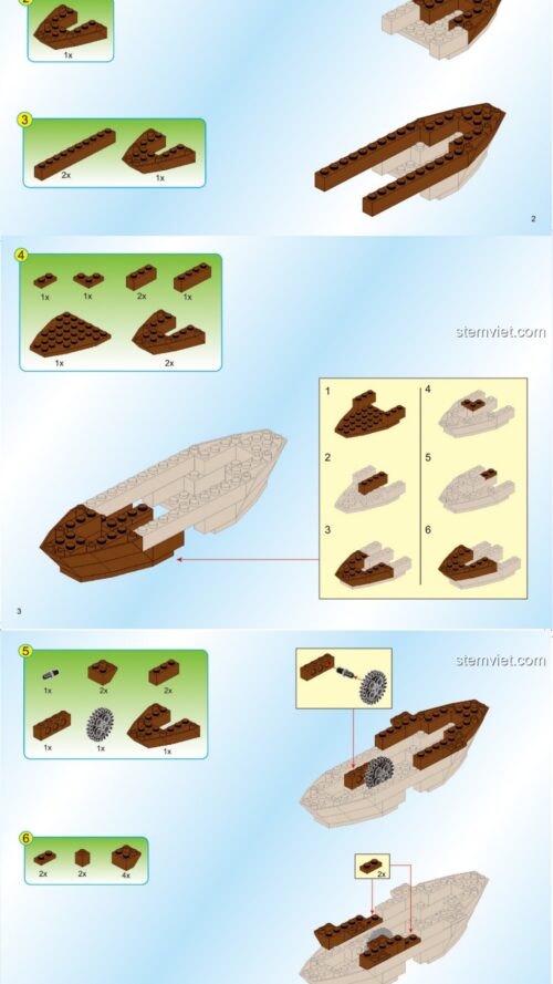 Tàu Hải Tặc Enlighten 1307 sách lắp ghép Enlighten 7 Chiến Hạm Hải Tặc