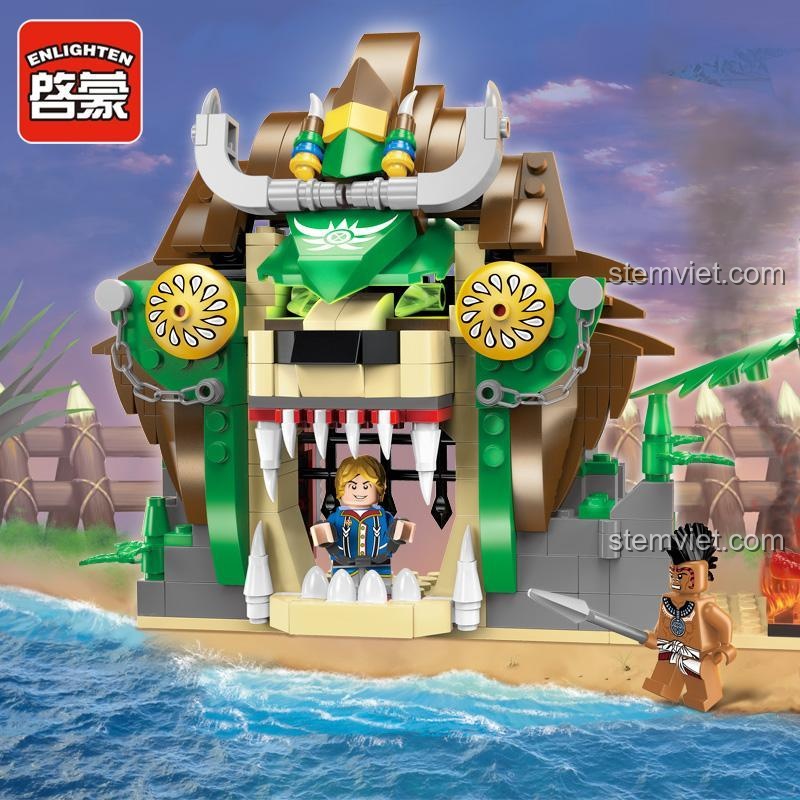 Hộp bộ lắp ghép Ngục tù Hải Tặc Enlighten 1308, hiển thị số mảnh 328 và độ tuổi 6+, chất lượng cao.