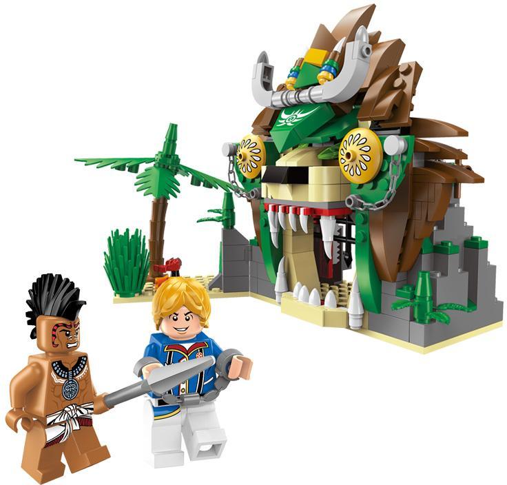 Bộ đồ chơi Nhà tù Sư Tử Enlighten 1308 với 2 minifigure hải tặc và nhà thám hiểm, phù hợp bé trai 6 tuổi, giá tốt.