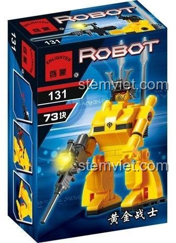 Vỏ hộp của bộ xếp hình Robot Samurai Vàng 131 từ hãng Enlighten, một lựa chọn đồ chơi chất lượng cao với giá cả phải chăng.