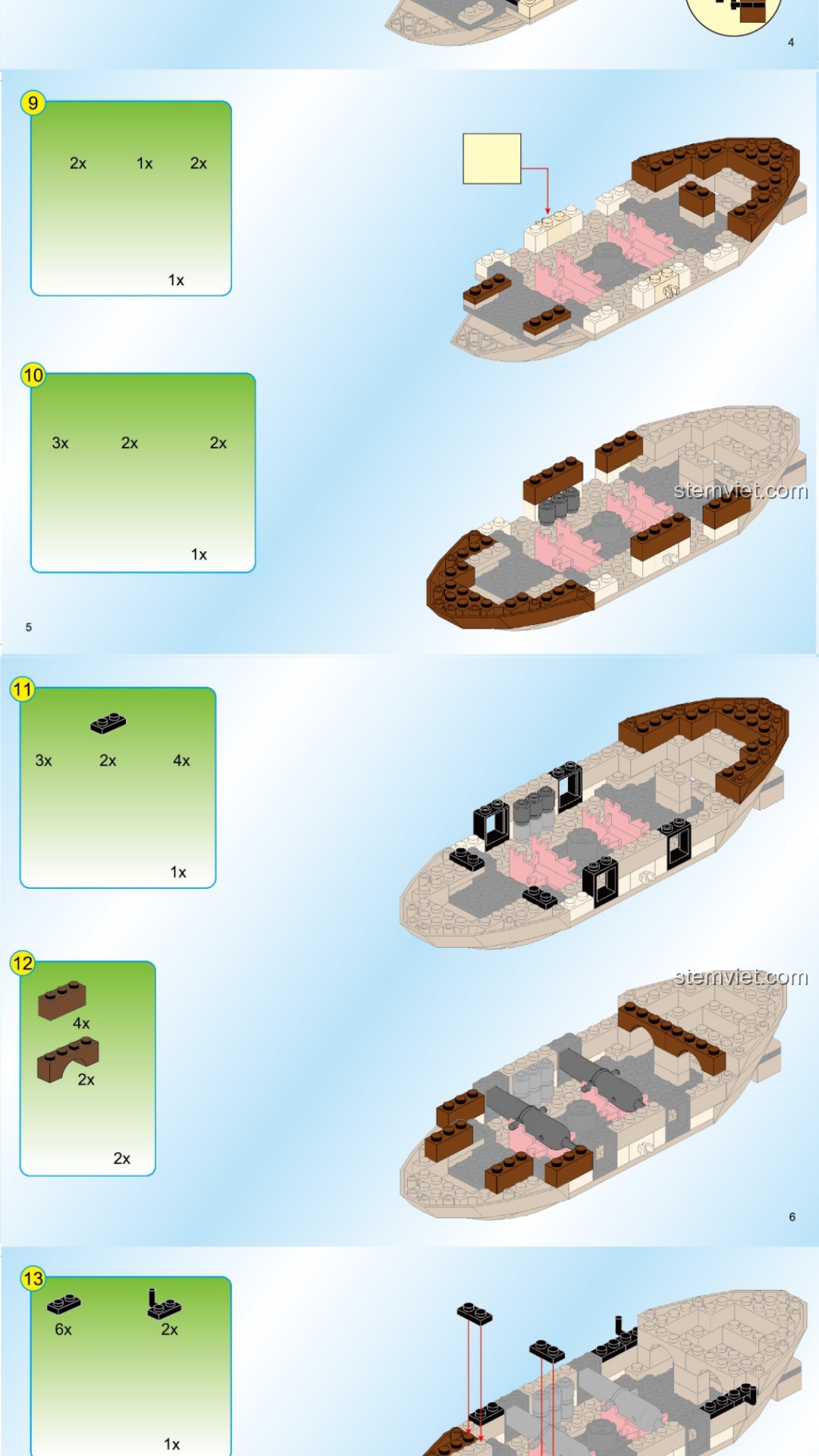 Tàu Cướp Biển Enlighten 1311 hướng dẫn lắp ghép Enlighten 1311 Thuyền Hải Tặc Huyền Thoại: Tàu Lướt Sóng PDF gốc chất lượng cao