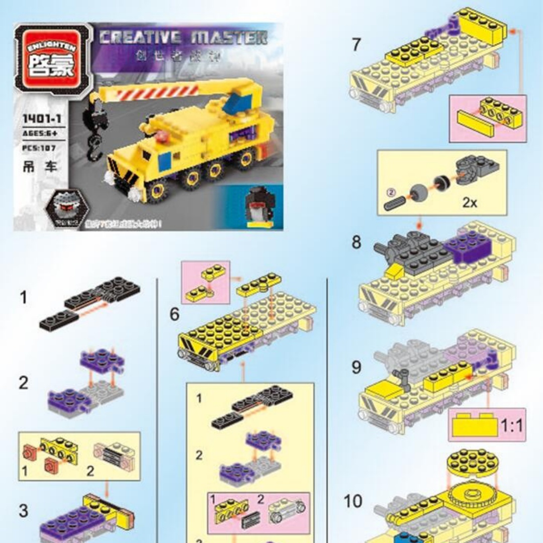 Chiến Thần Sáng Tạo 7 trong 1 Enlighten 1401-3 hướng dẫn lắp ghép Enlighten 3 Robot 7 trong 1 PDF gốc chất lượng cao