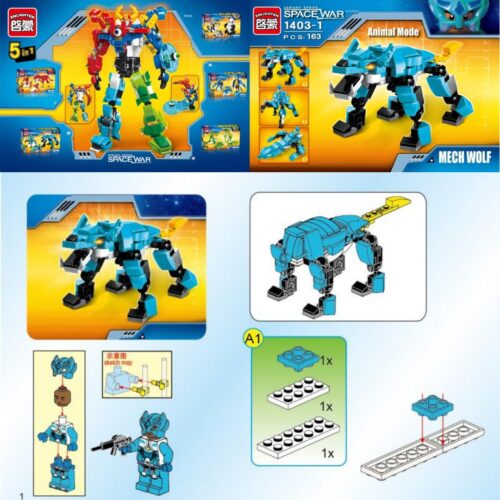 Robot Chiến Thần Không Gian 5 trong 1 Enlighten 1403-3 hướng dẫn lắp ghép Enlighten 14033 Robot Động Vật Biến Hình