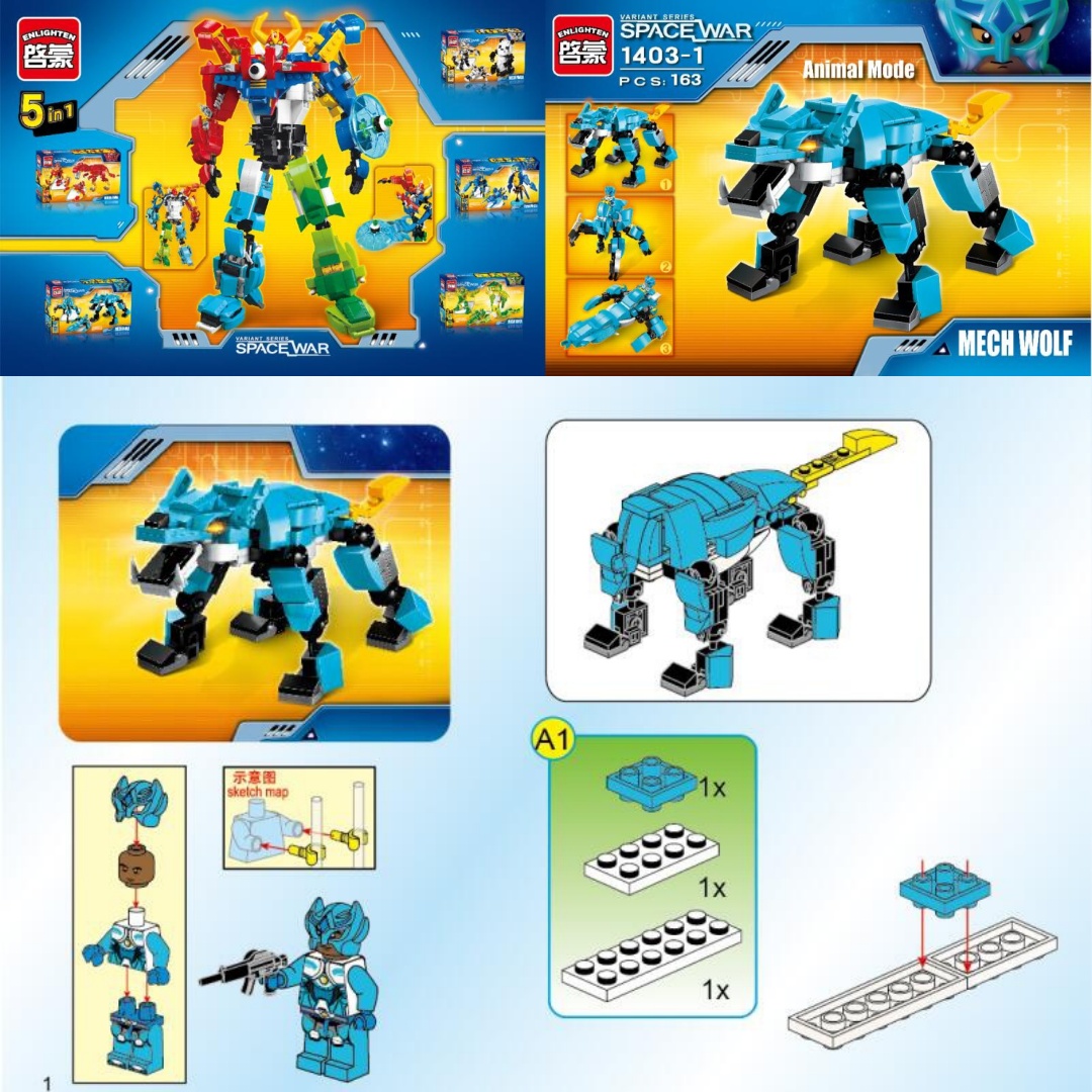 Robot Chiến Thần Không Gian 5 Trong 1 Enlighten 1403-5 hướng dẫn lắp ráp Enlighten 14035 Robot Chiến Thần Không Gian