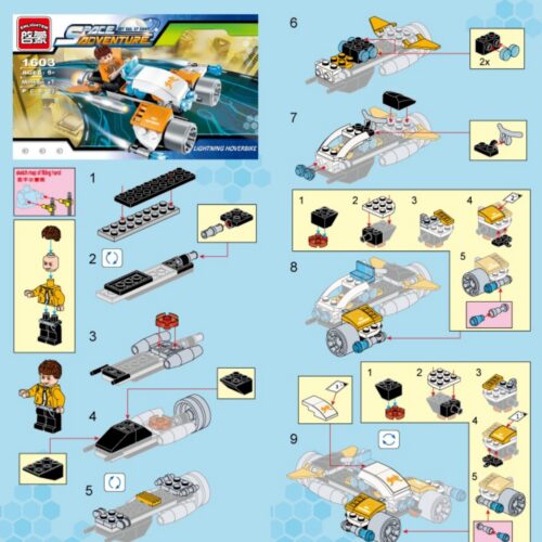 Bộ Lắp Ráp Phiêu Lưu Không Gian: 4 Mẫu Xe Chiến Đấu Liên Hành Tinh Enlighten 1603 hướng dẫn lắp ghép Phi thuyền không gian