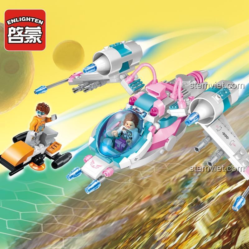 Đồ chơi lắp ráp Enlighten E1607 Phi thuyền không gian Phoenix bay lượn giữa các vì sao, mang đến cuộc phiêu lưu không gian đầy kịch tính cho trẻ 6 tuổi.