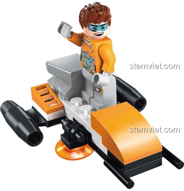 Hộp sản phẩm bộ lắp ghép Enlighten 1607 Phi thuyền Phượng Hoàng, hiển thị số chi tiết 229 và 2 minifigure, phù hợp cho bé 6 tuổi trở lên.