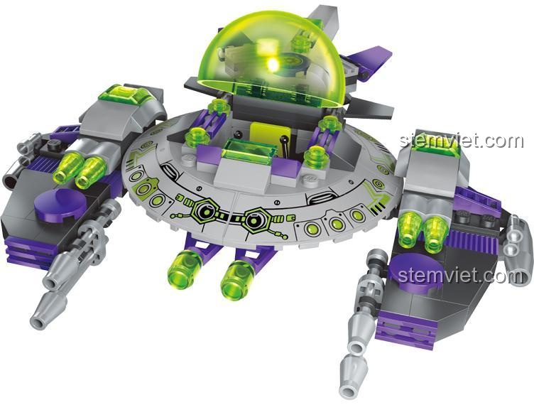Chi tiết phi thuyền không gian Enlighten 1608, bộ xếp hình chiến binh không gian với buồng lái mở, cho bé trai 6 tuổi.