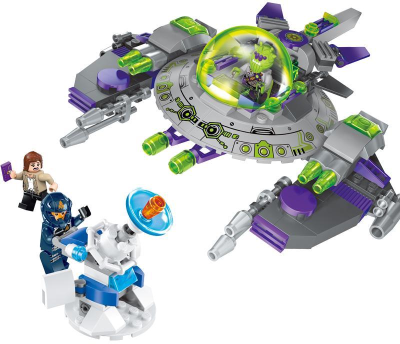 Đồ chơi mô hình Người ngoài hành tinh và phi thuyền chiến đấu, bộ lắp ghép Enlighten 1608, phù hợp bé trai.