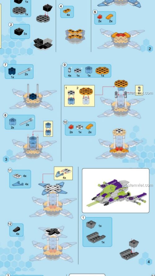 Hướng dẫn lắp ráp Enlighten 1616 Phi thuyền cảnh sát - Tàu Chiến Đấu Không Gian