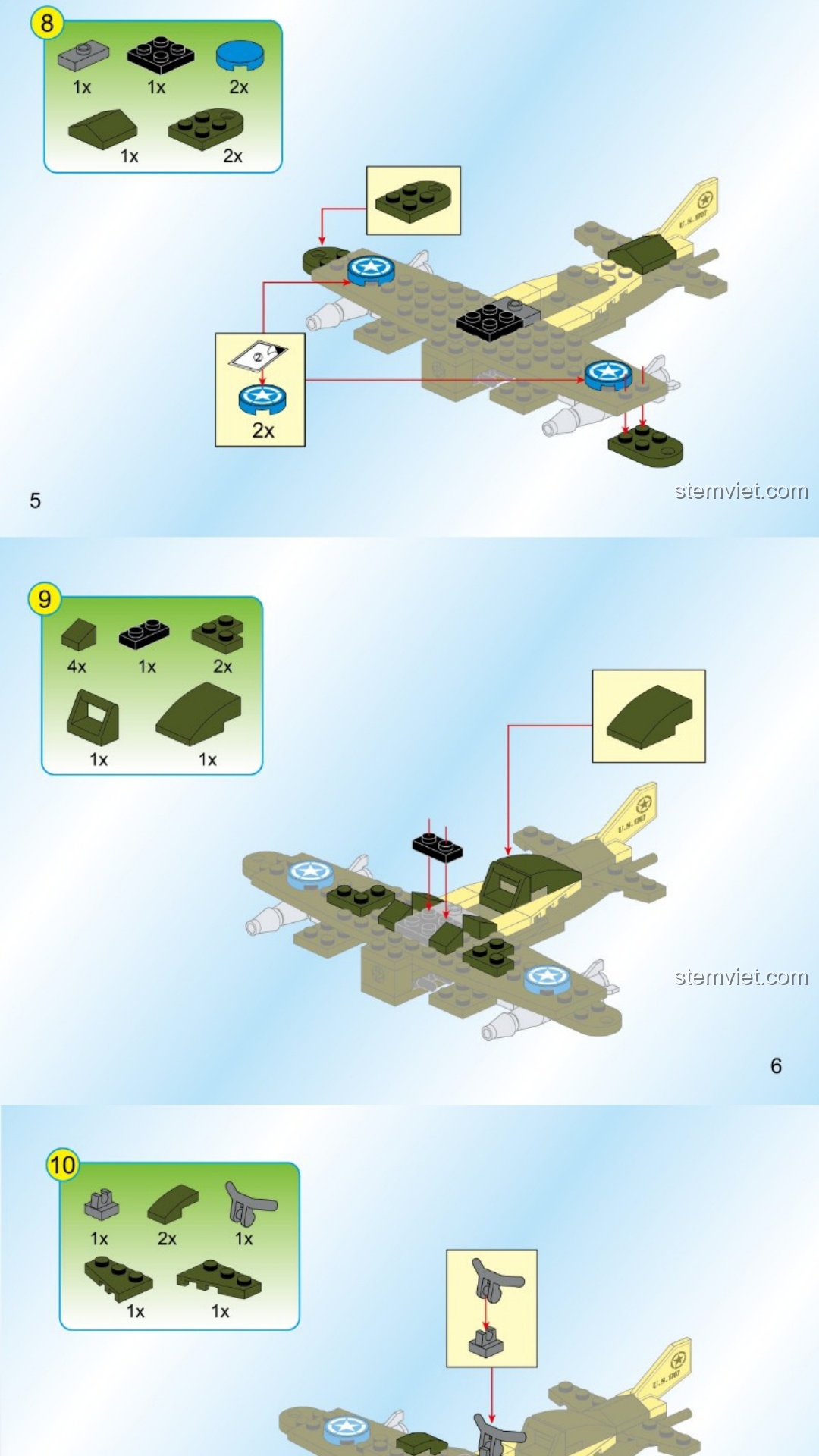 Hướng dẫn lắp ráp Enlighten 7 Bộ Xe Quân Sự và Máy Bay Ném Bom, Hướng dẫn lắp ghép Enlighten 1707 Bộ Ráp Xe Quân Sự và Máy Bay Ném Bom, Sách Enlighten 1707 Bộ Lắp Ráp Xe Quân Sự và Máy Bay Ném Bom, Hướng dẫn Enlighten 7 Máy Bay Chiến Đấu