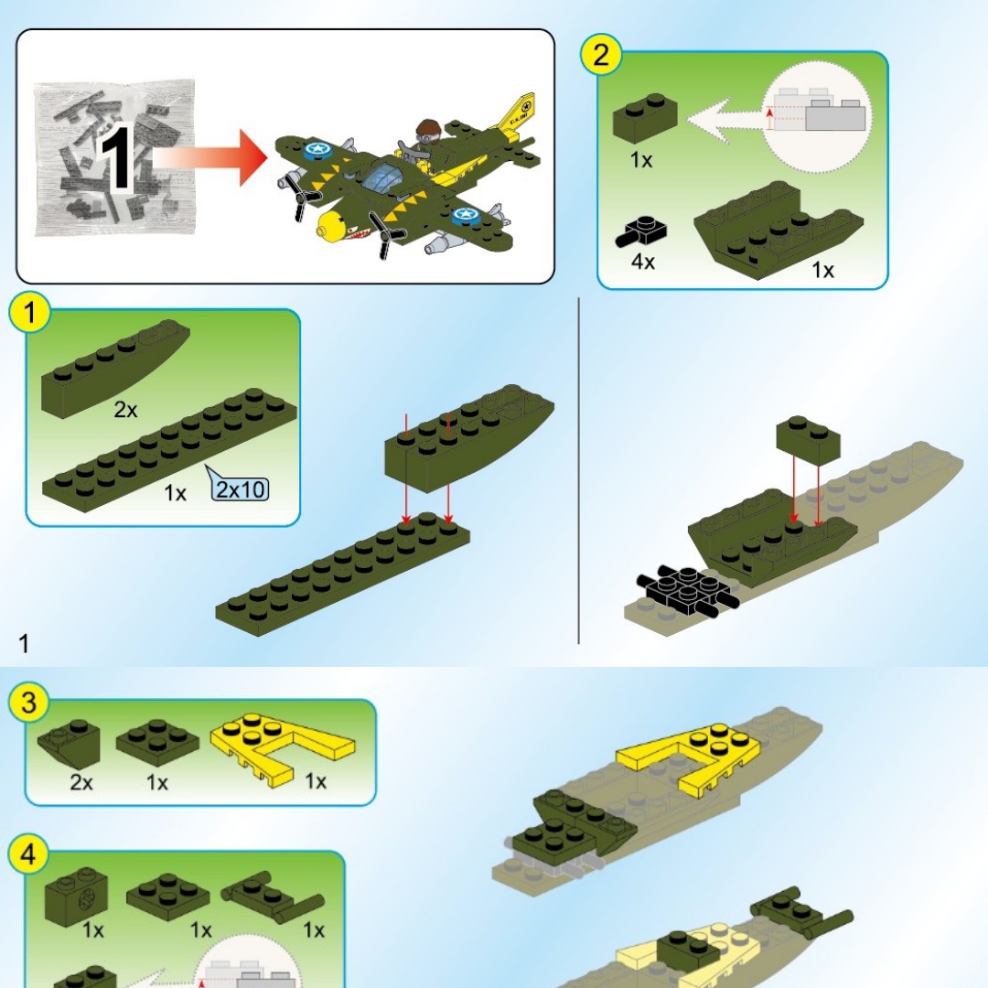 Sách Hướng Dẫn Lắp Ráp Bộ Lắp Ráp Xe Quân Sự và Máy Bay Ném Bom Enlighten 1707, Hướng dẫn Enlighten 7 Máy Bay Chiến Đấu, Hướng dẫn lắp ráp Enlighten 7 Bộ Xe Quân Sự và Máy Bay Ném Bom, Hướng dẫn lắp ghép Enlighten 1707 Bộ Ráp Xe Quân Sự và Máy Bay Ném Bom